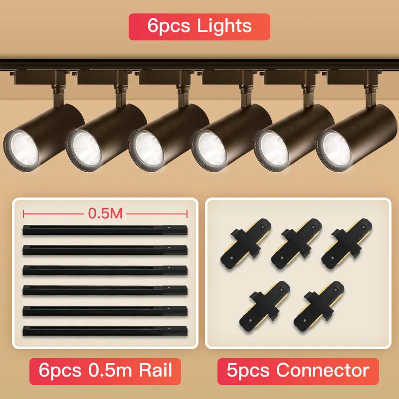 DecorBites™ COB Chandelier Track Ceiling LED Spotlights for Living Room, Store Rail Lighting