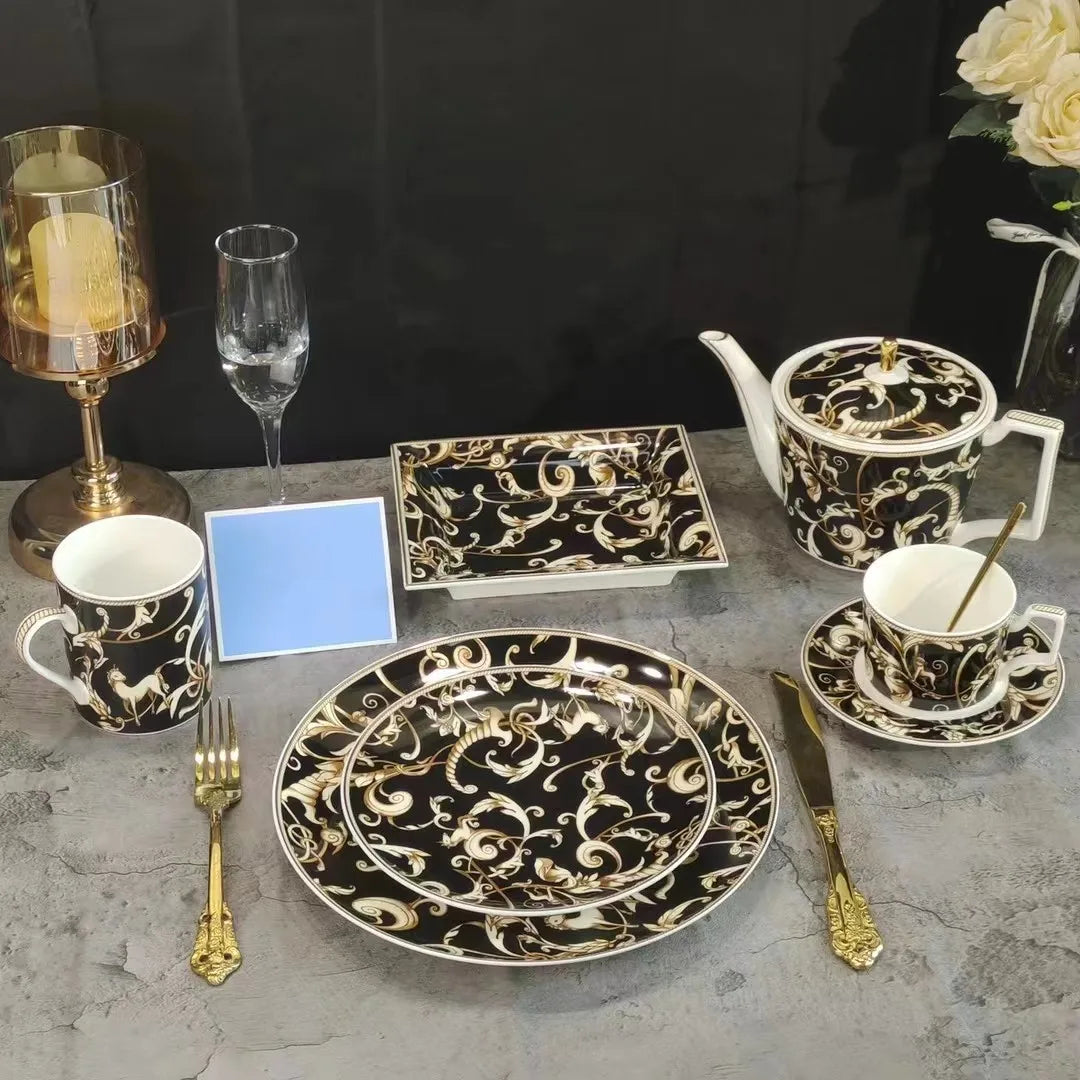 DecorBites™ Black Unicorn Series Kitchenware & Tableware Set
