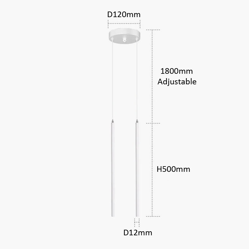 DecorBites™ Black Slim 50cm 60cm LED Pendant Lamp for Restaurant Bar, Nordic Minimalist Style