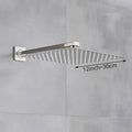 DecorBites™ Brushed Nickel Rainfall Shower Head with Shower Arm - Ultra Thin Top Sprayer