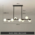 DecorBites™ Glass Balls Chandelier: Stylish Suspension Lighting for Dining Room, Kitchen, and Office