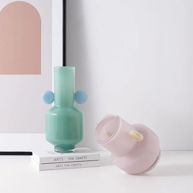 DecorBites™ Glass Vase with Ears: Floral Arrangement Accessory