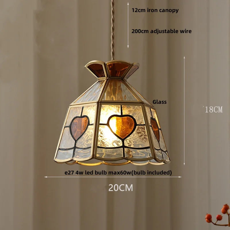DecorBites™ Glass Brass Pendant Lamp Adjustable Wire LED Dining Room Kitchen Bar Balcony Decor