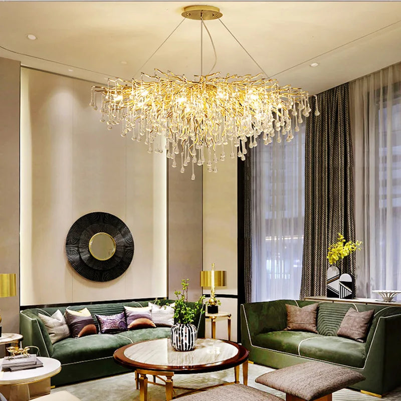 DecorBites™ Crystal Chandelier: Luxury Living Decor Lighting Fixture
