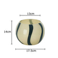 DecorBites™ Black Stripes Glass Vase Desk Decoration Artificial Flowers Pots Aesthetic Room Decor