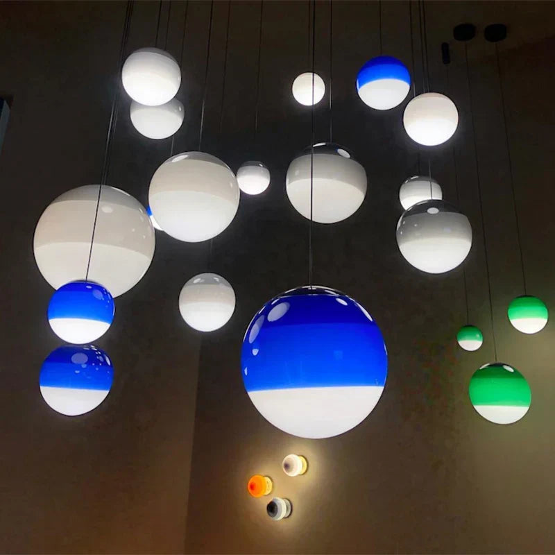 DecorBites™ Gradient Glass Dome Pendant Lamps for Modern Interiors