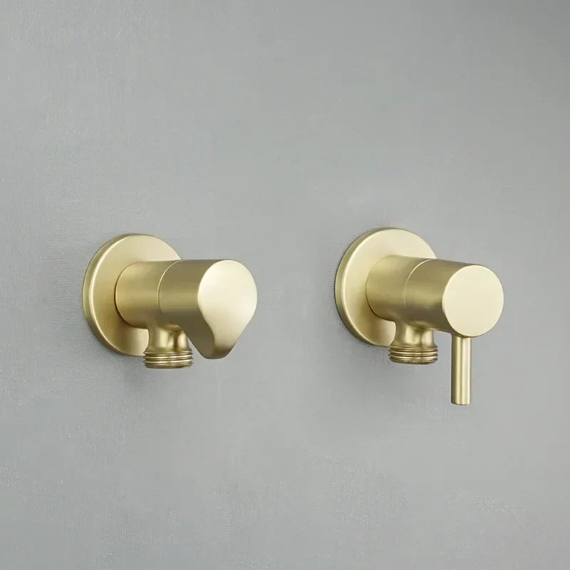 DecorBites™ Brass Triangle Valve Black Hot Cold Water Angle Faucet