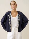Tencel Linen Reversible Crew Neck Casual Jacket CHLOE
