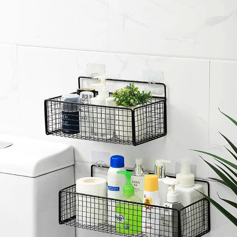 DecorBites™ Bathroom Shelf: Suction Cup Shampoo Storage, High Capacity Bath Shelves