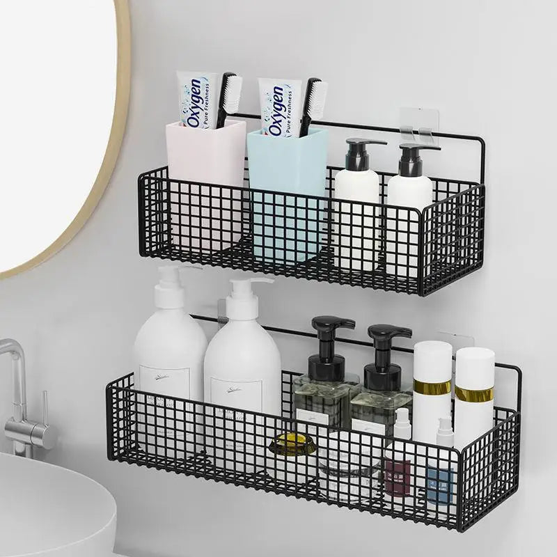 DecorBites™ Bathroom Shelf: Suction Cup Shampoo Storage, High Capacity Bath Shelves