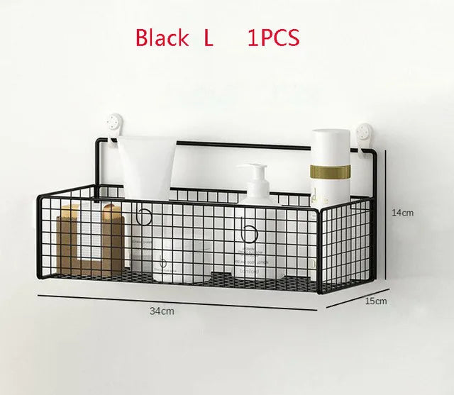 DecorBites™ Bathroom Shelf: Suction Cup Shampoo Storage, High Capacity Bath Shelves
