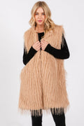 Faux Fur Pocket Vest See size chart under “more details”