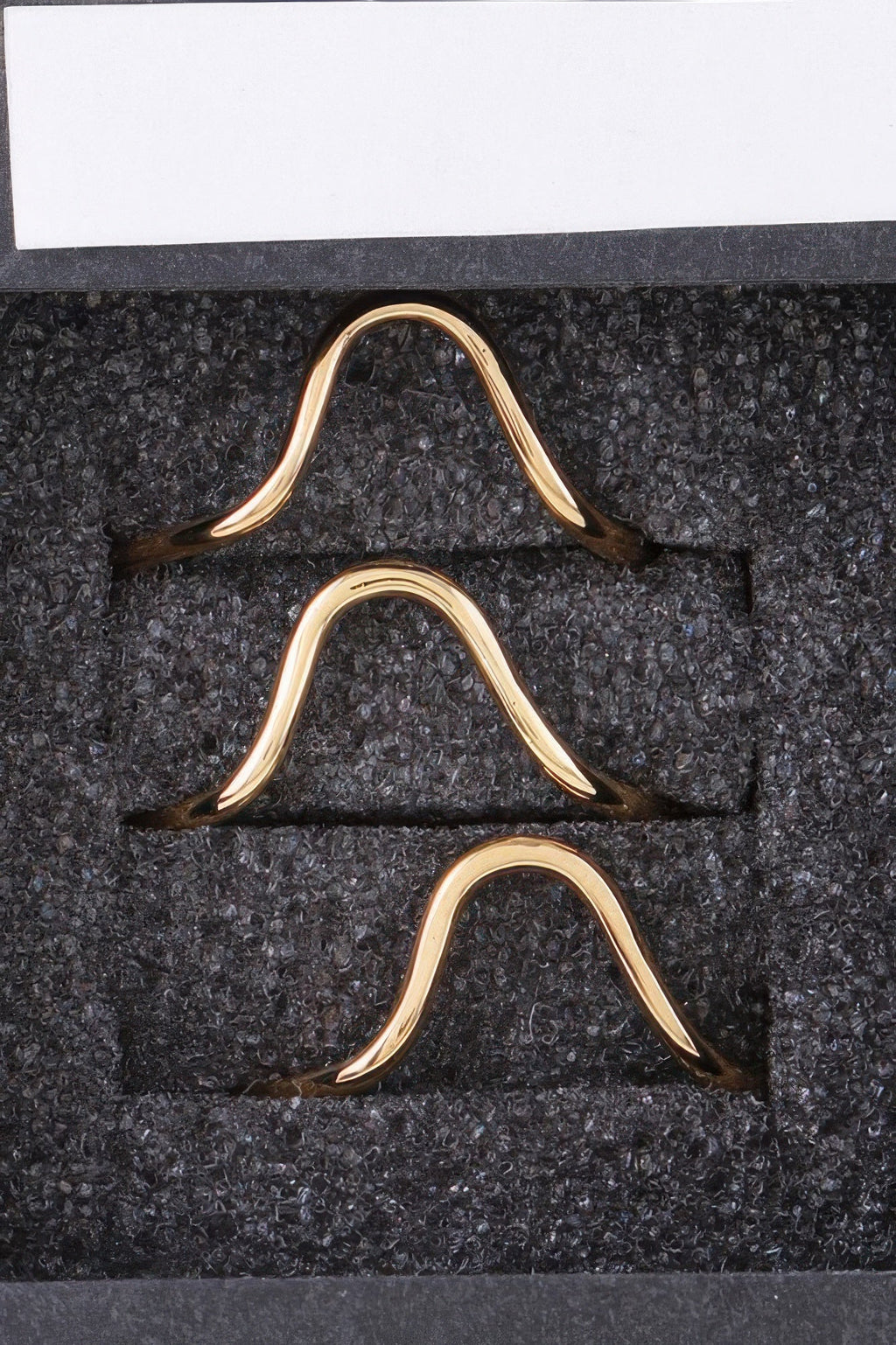 Triple Open Wave Ring Set