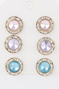 Multi Jeweled Stud Earrings Set