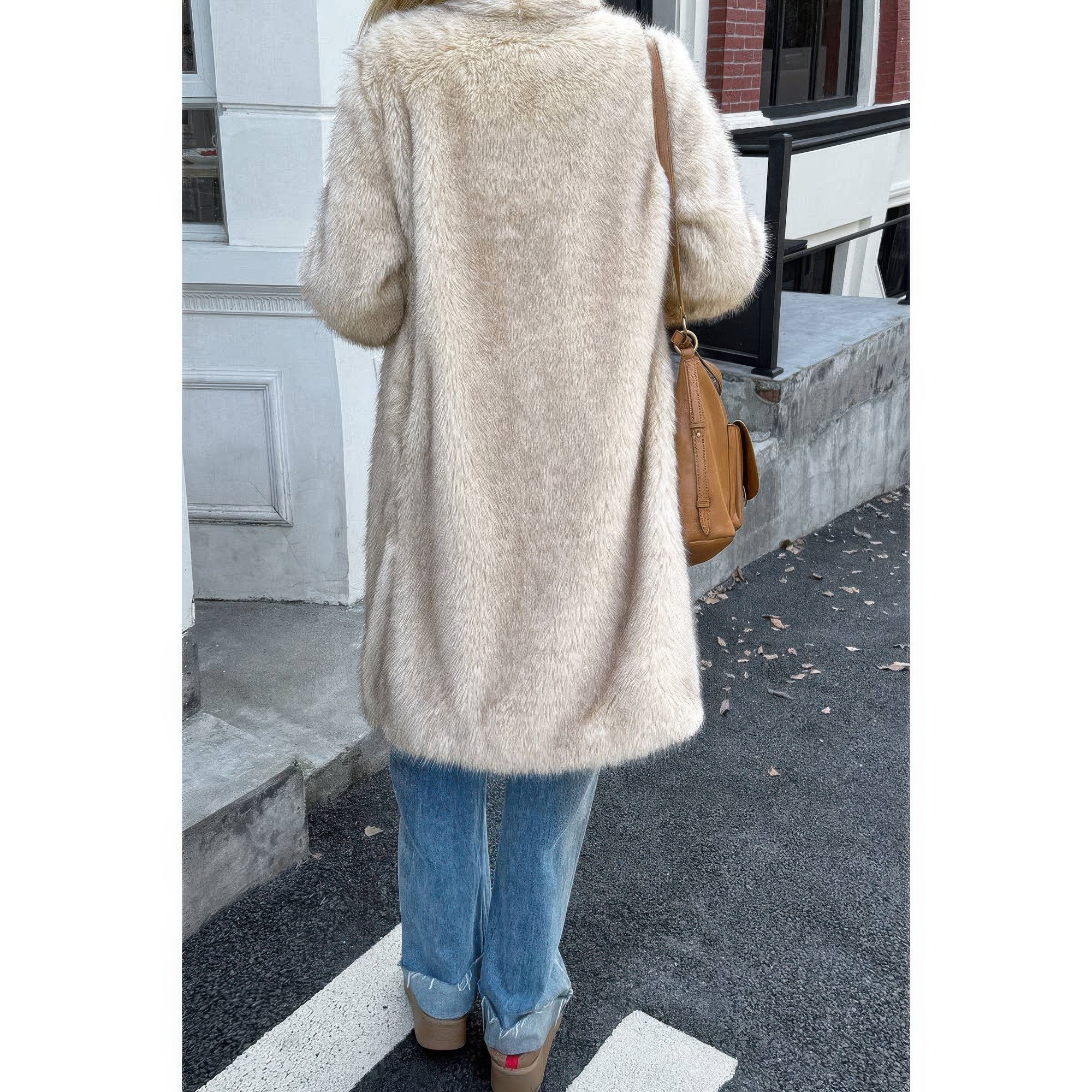 Solid Fluffy Faux Fur Shaggy Long Body Outwear See size chart under “more details”
