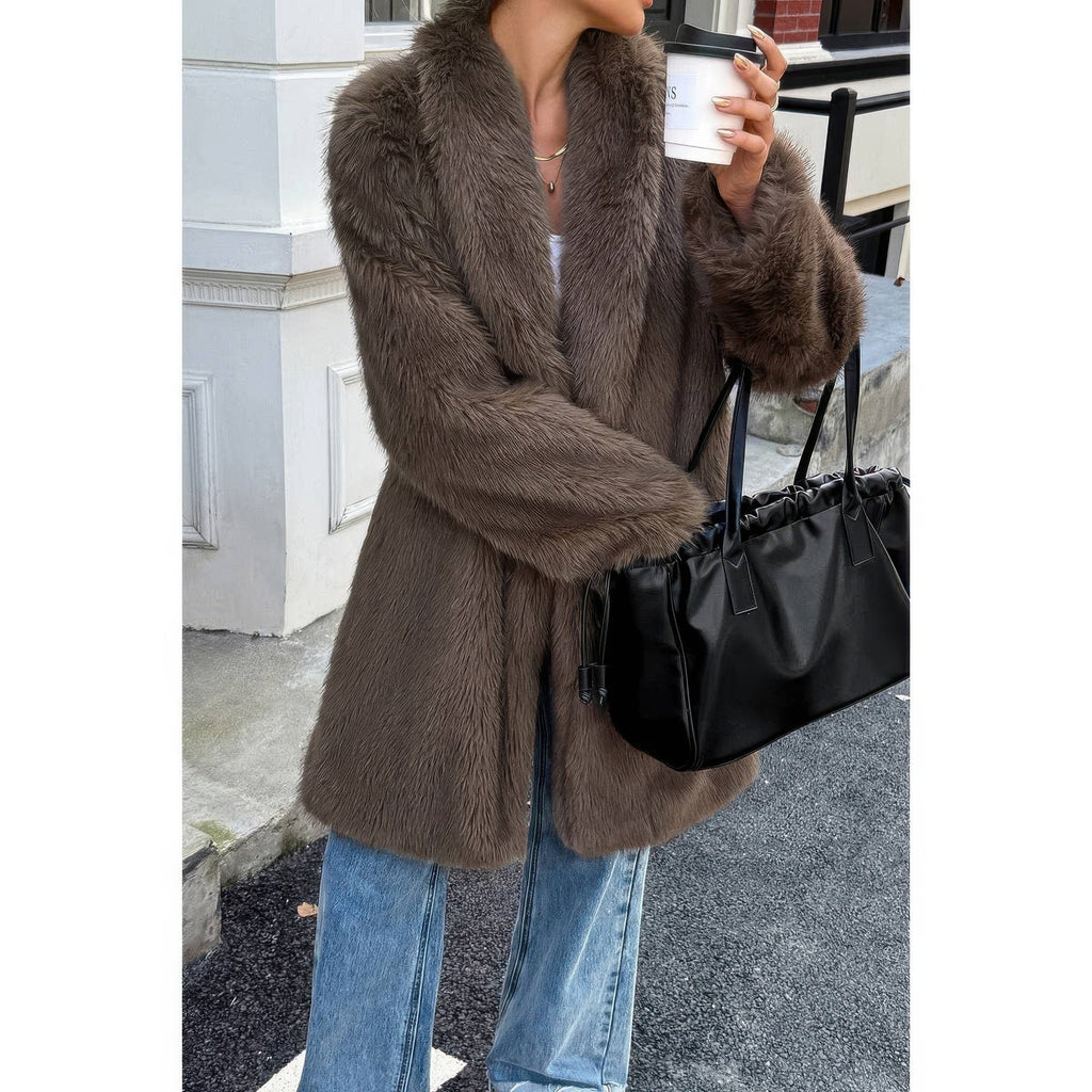 Solid Fluffy Faux Fur Shaggy Long Body Outwear See size chart under “more details”
