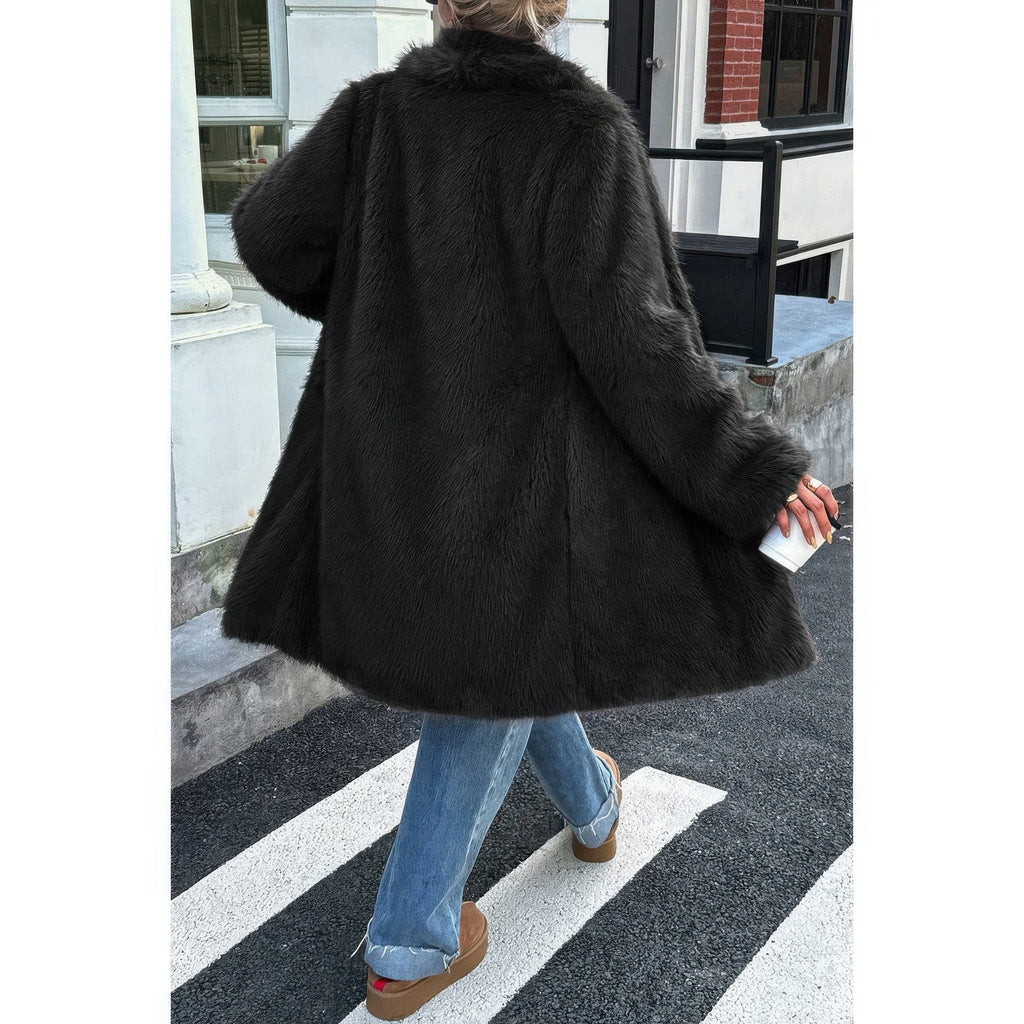 Solid Fluffy Faux Fur Shaggy Long Body Outwear See size chart under “more details”