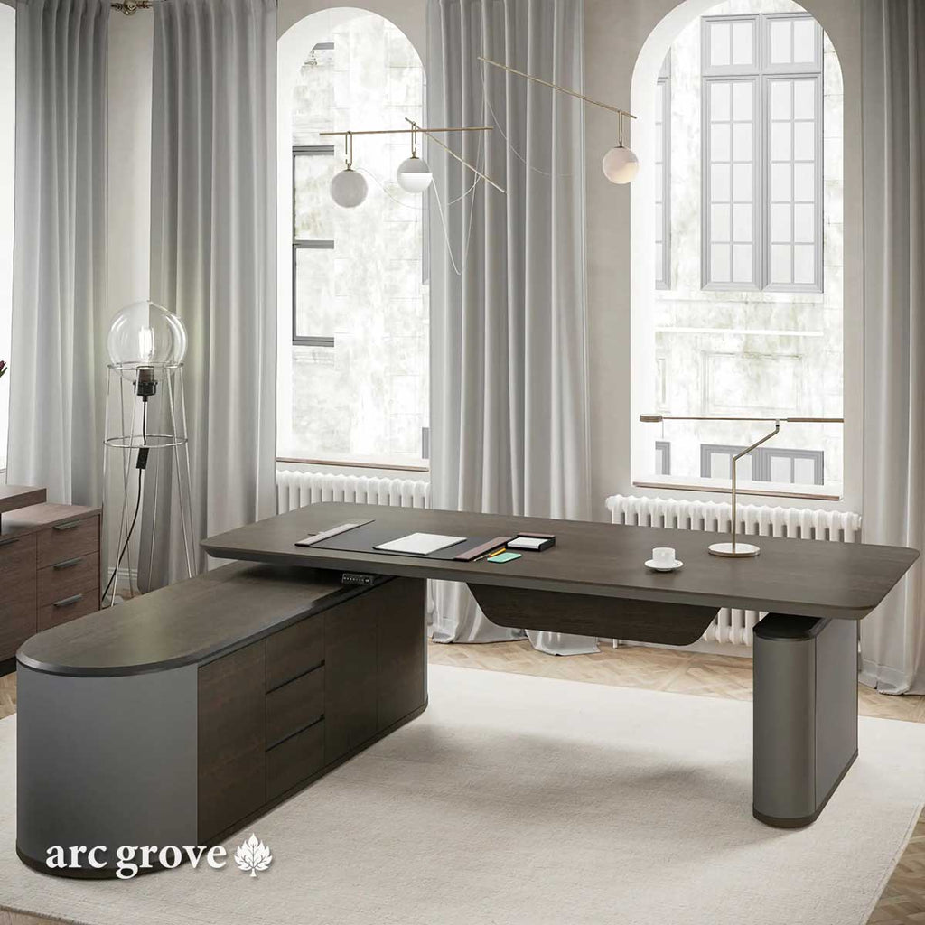 Sawyer · L-Shaped Executive Standing Desk, Adjustable Height