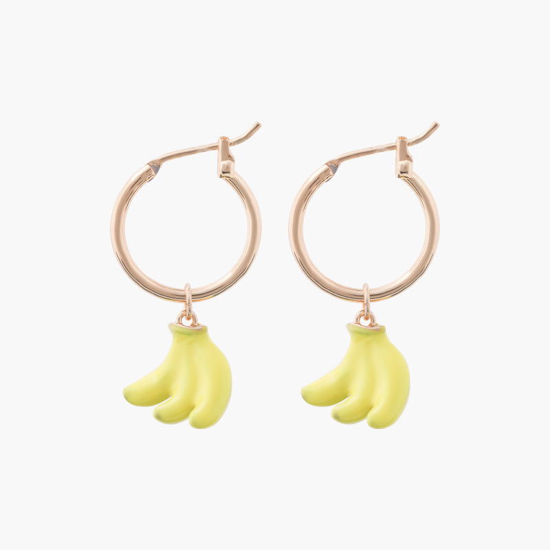 Fruit Banana Earrings S925 Silver Post