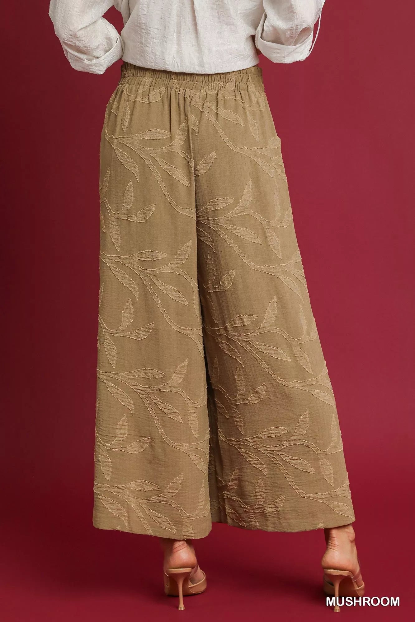Jacquard Wide-Leg Pants
