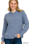Ribbed Long Sleeve Hoodie