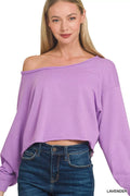 French Terry Boatneck Crop Top