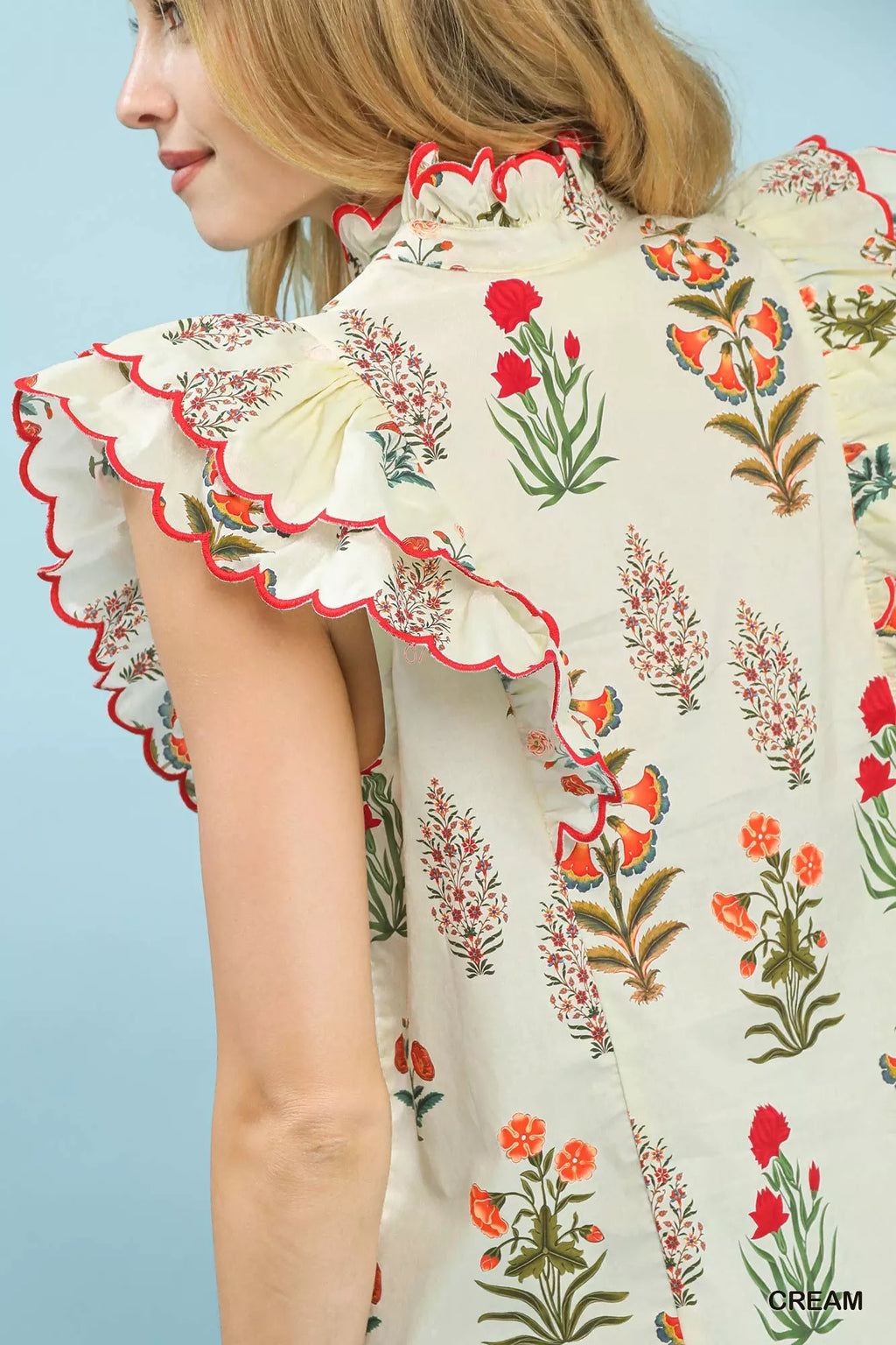 Block Floral Print Top