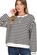 Striped Round Neck Sweatshirt