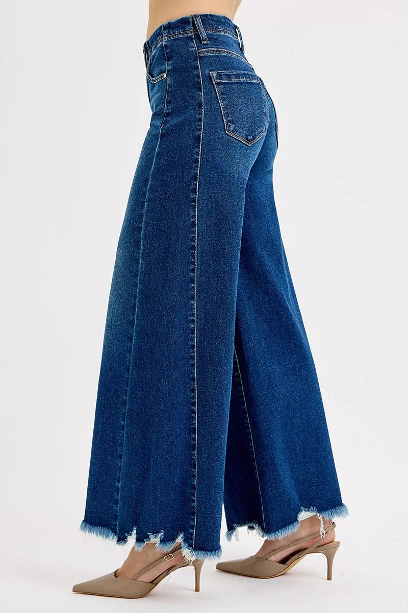 Full Size High Rise Ankle Wide Jeans Plus Size