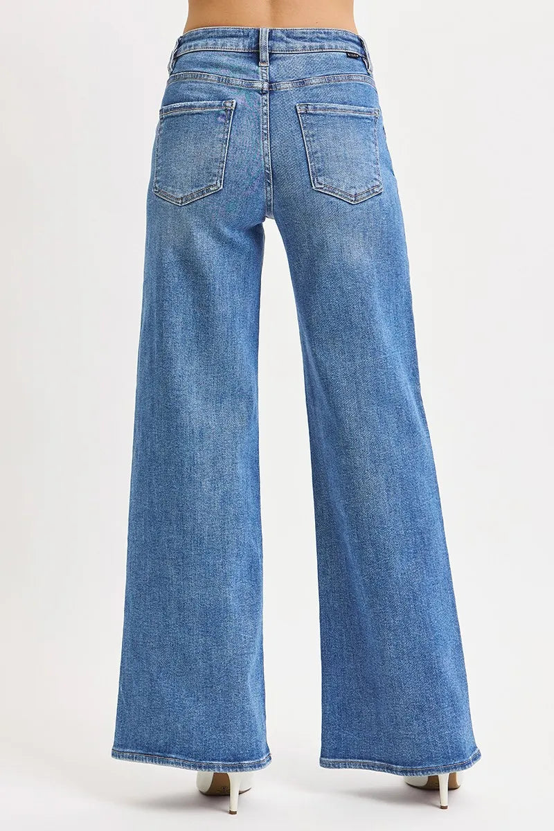 Full Size High Rise Wide Leg Jeans Plus Size