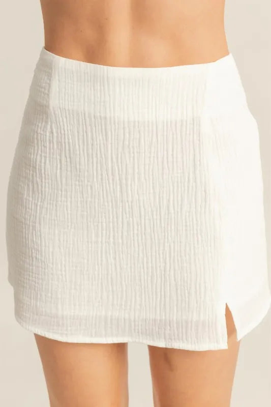 Ruched Bra Top and Mini Skirt Set