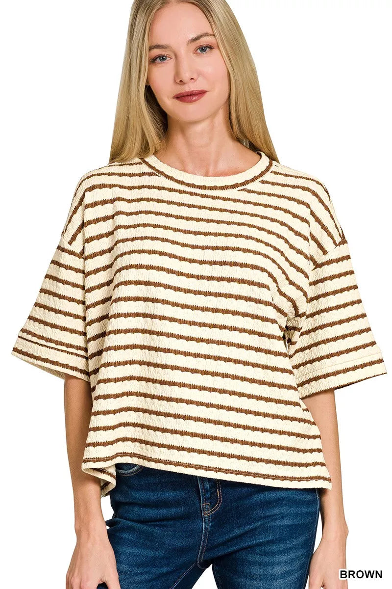 Striped Short Sleeve Tee & Shorts Set