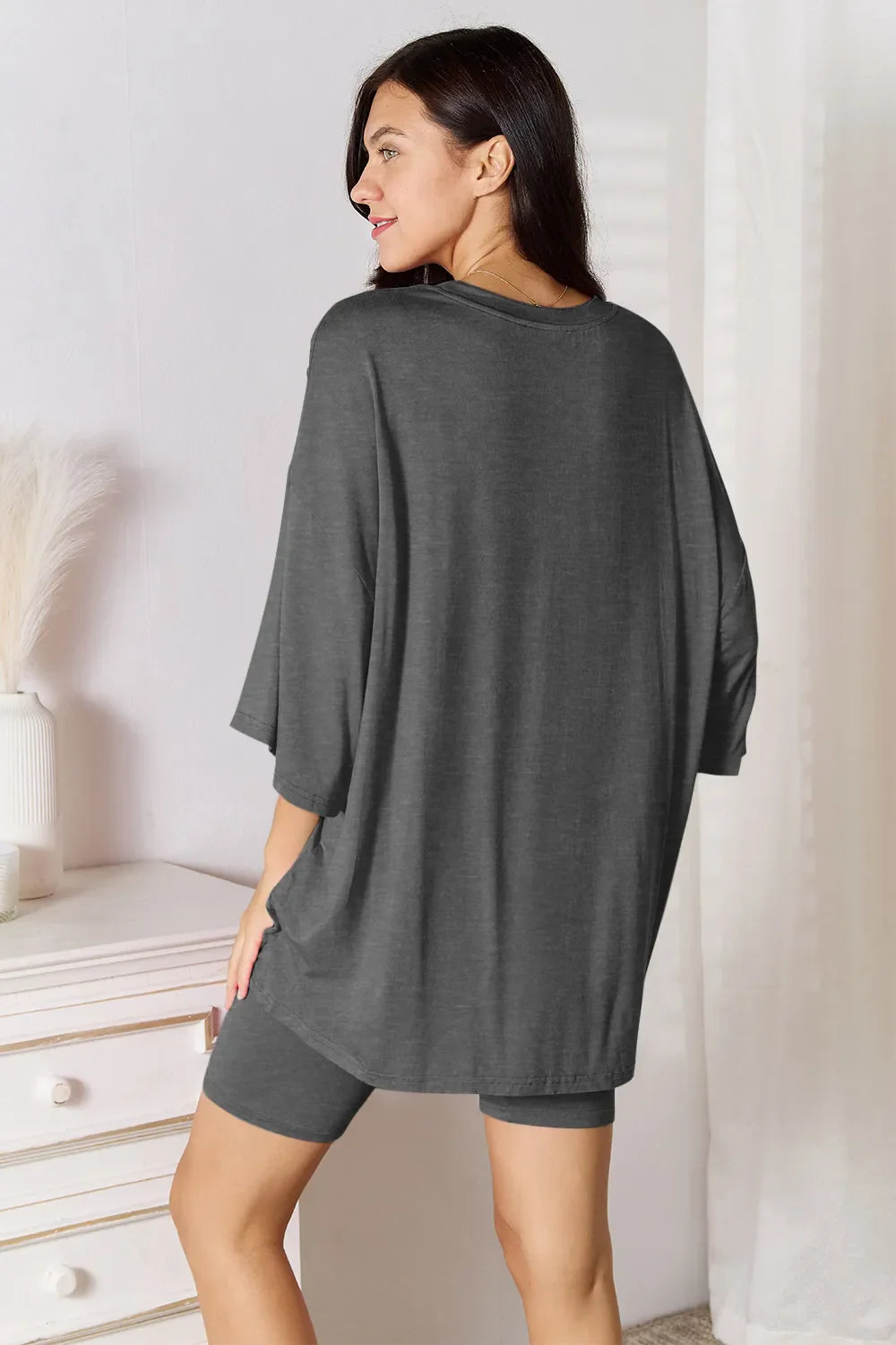 I am a Fashion Junky Full Size Soft Rayon Three-Quarter Sleeve Top and Shorts Set