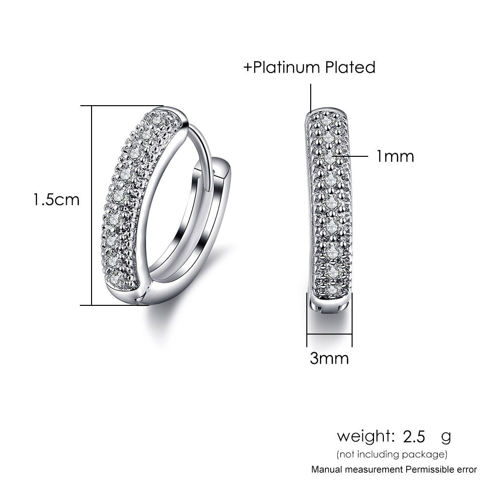 Vintage Earrings 3A Zircon White Gold Plated