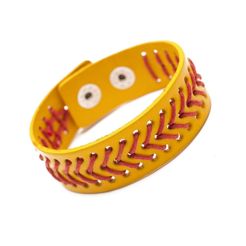 Snap Bracelet Softball Accessory in Mustard Yellow, Trendy Casual Jewelry