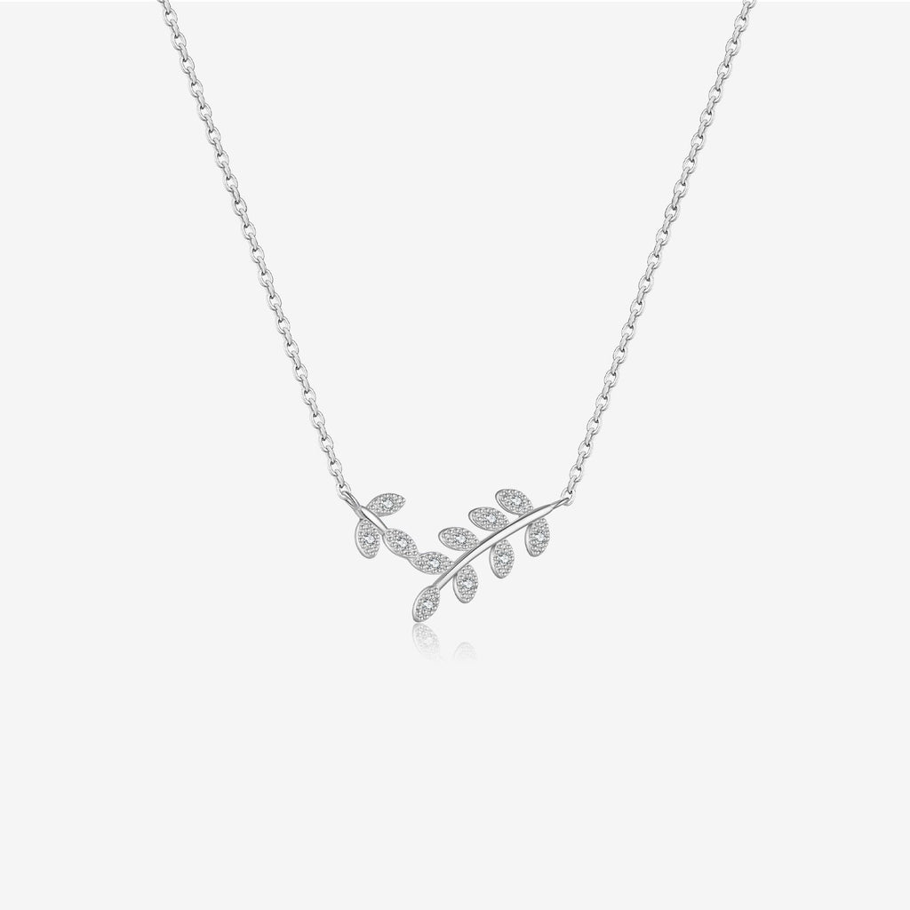S925 Sterling Silver Leaf Shaped Necklace