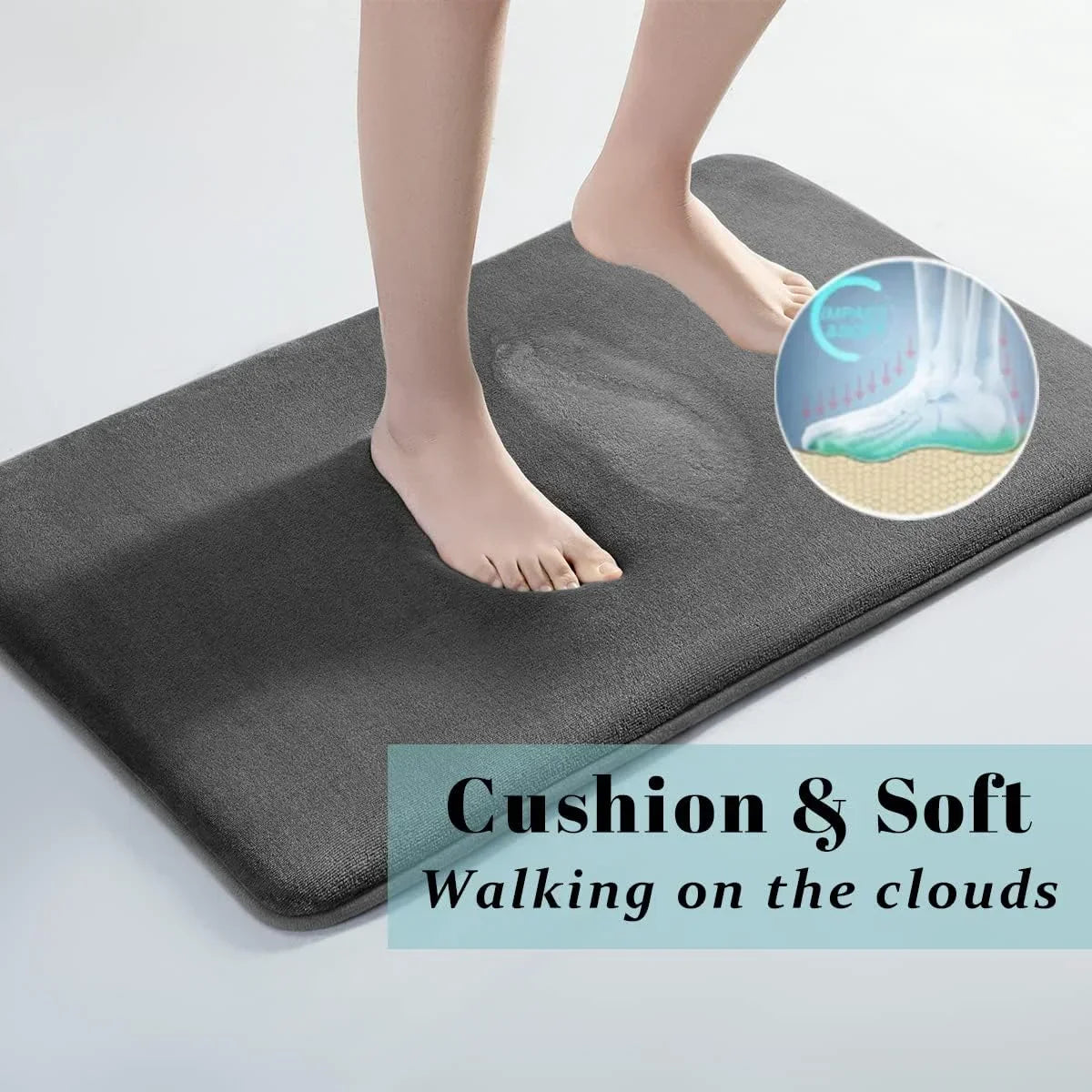 DecorBites™ Absorbent Coral Velvet Bathroom Door Mat