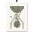 DecorBites™ Abstract Geometric Leaves Canvas Wall Art