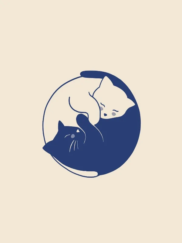 DecorBites™ Abstract Lazy Cat Canvas Wall Art