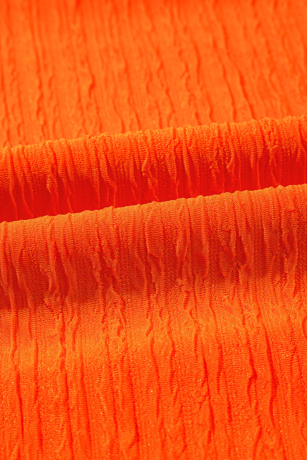 Orange Textured V Neck T Shirt and Shorts Set