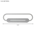 DecorBites™ Acrylic Oval LED Wall Sconce with Modern Styling and Warm/White Light - Available in Black/White Mirror Finish - 3 Width Options (18"/23.5"/31.5")
