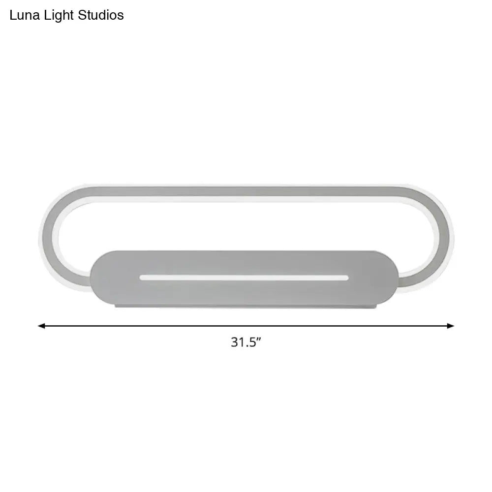 DecorBites™ Acrylic Oval LED Wall Sconce with Modern Styling and Warm/White Light - Available in Black/White Mirror Finish - 3 Width Options (18"/23.5"/31.5")