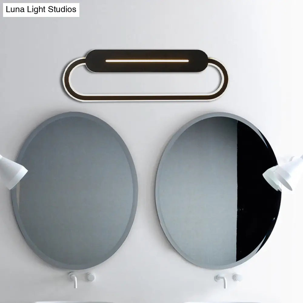 DecorBites™ Acrylic Oval LED Wall Sconce with Modern Styling and Warm/White Light - Available in Black/White Mirror Finish - 3 Width Options (18"/23.5"/31.5")