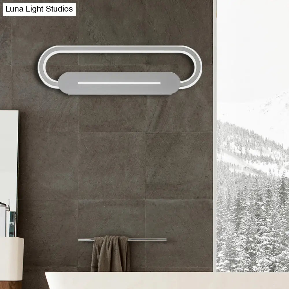 DecorBites™ Acrylic Oval LED Wall Sconce with Modern Styling and Warm/White Light - Available in Black/White Mirror Finish - 3 Width Options (18"/23.5"/31.5")