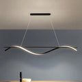 DecorBites™ Acrylic Swirling Island Pendant Light with LED, Black Hanging Ceiling Lamp (39"/47" W) in White/Warm Light
