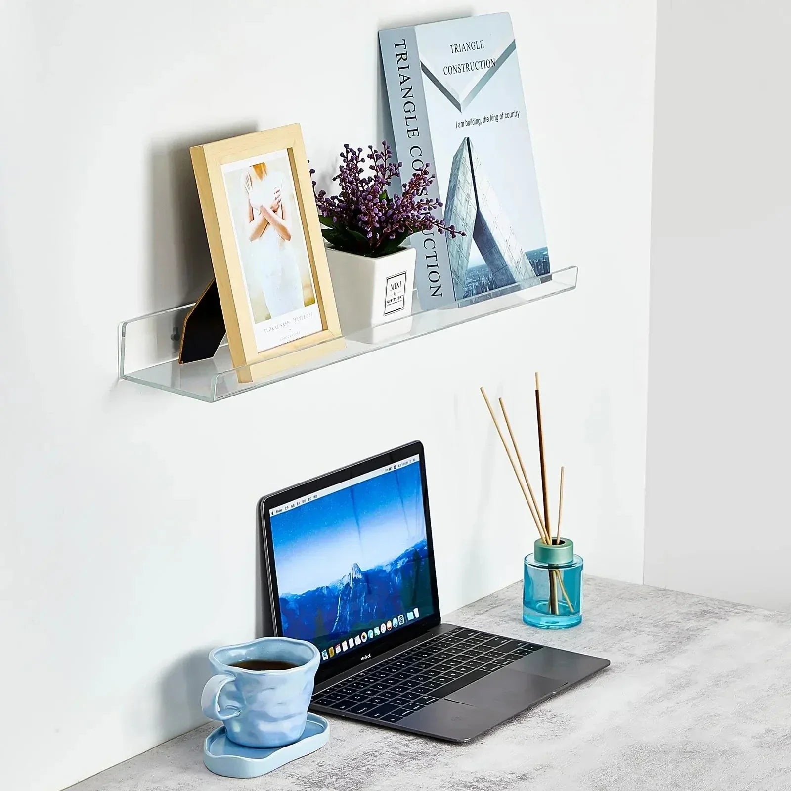 DecorBites™ Acrylic Wall Shelf Organizer for Home Decor