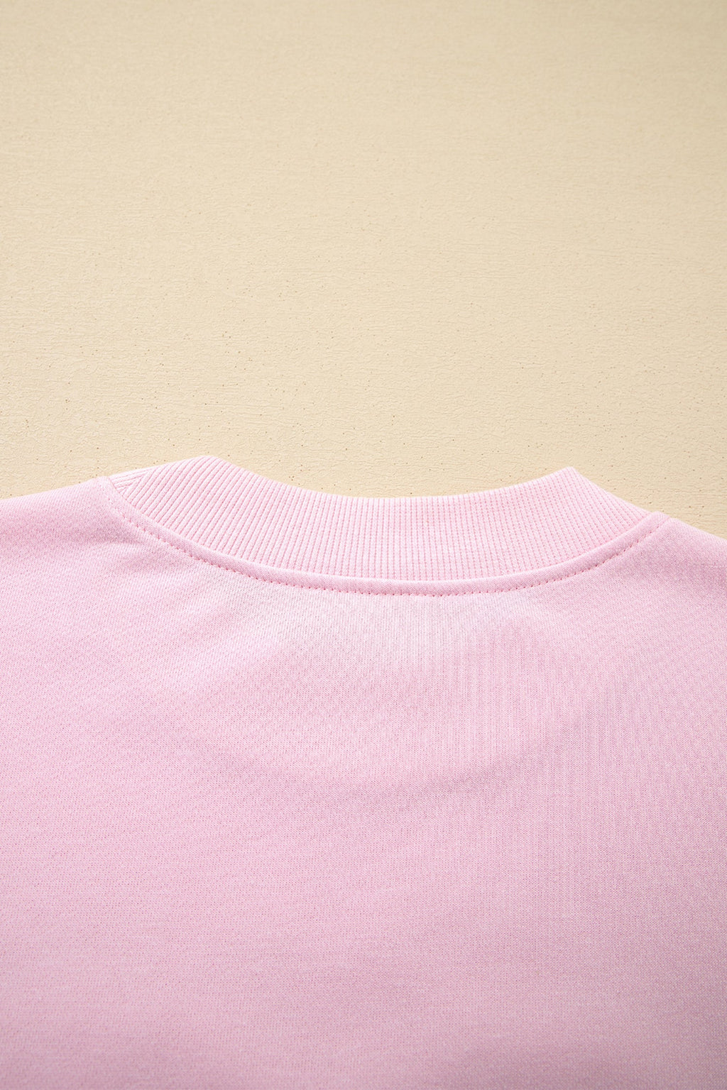 Light Pink Sweetheart Patchwork Mockneck Oversize Sweatshirt