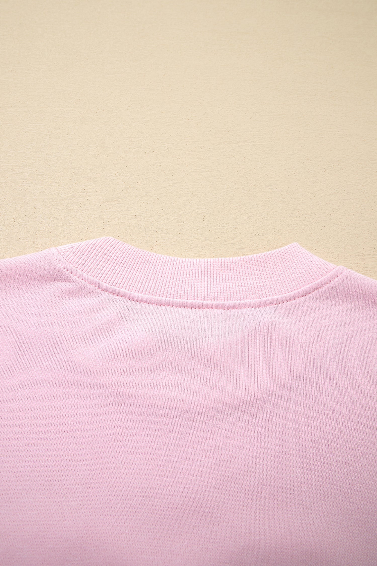 Light Pink Sweetheart Patchwork Mockneck Oversize Sweatshirt