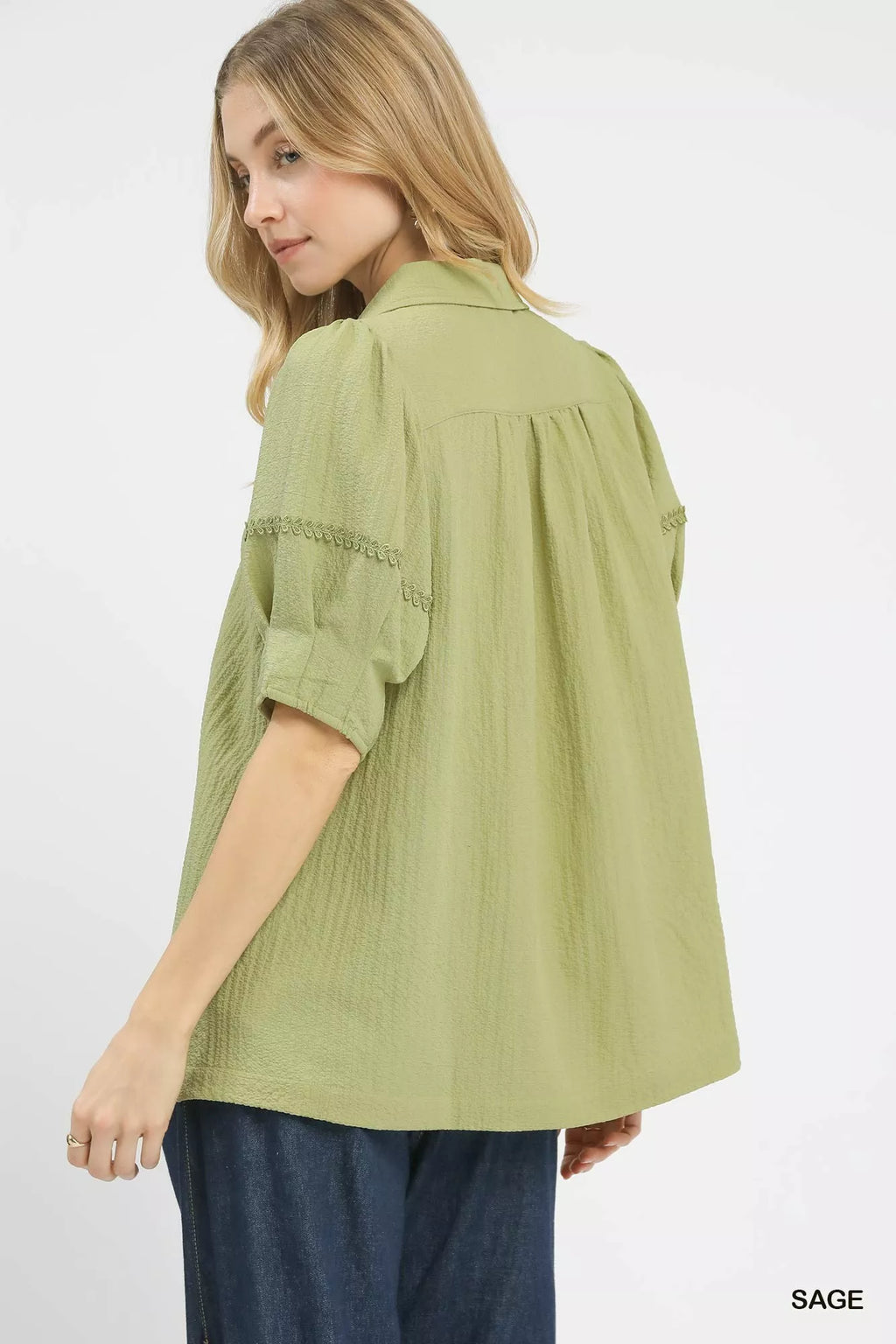 Textured Puff Sleeve Top