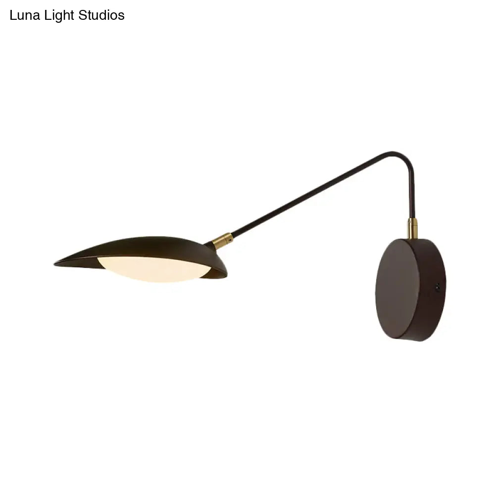 DecorBites™ Adjustable Arm Metallic LED Wall Lamp for Modern Bedroom Décor in Coffee